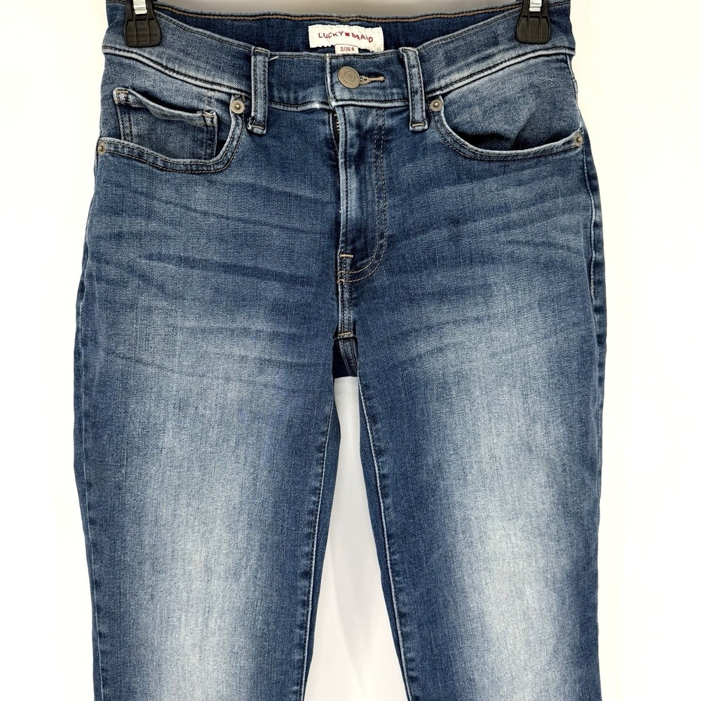 Lucky Brand Jeans Womens 2/26 Blue Sweet Mid Rise Straight Stretch Denim